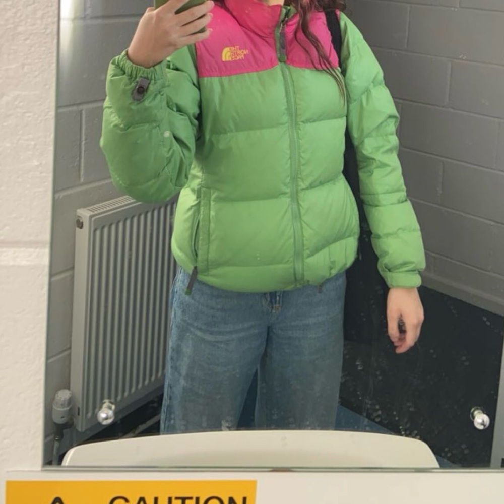 The North Face Women's Lime Green & Pink Puffer Jacket